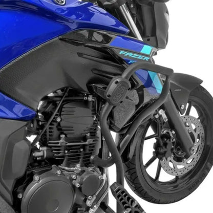 Protetor de Motor com Pedaleira Scam Yamaha Fazer Fz25 250 2018 em diante Preto Fosco
