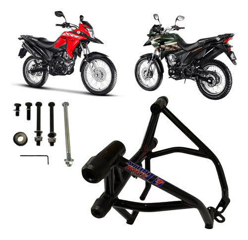 Protetor de Motor Stunt Race Street Cage Honda Bros 160 Xre 190 Preto Brilhante
