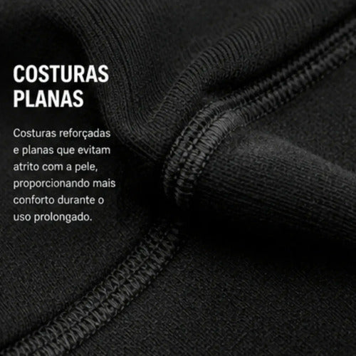 Blusa Térmica Segunda Pele Curtlo Thermoplus com Zíper Masculina Preto