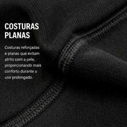 Blusa Térmica Segunda Pele Curtlo Thermoplus com Zíper Masculina Preto