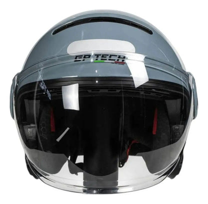 Capacete Aberto GP Tech Zoom Solid com Óculos Solar Interno Cinza Metálico Tamanho 58