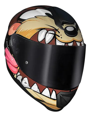 Capacete Norisk Razor Looney Tunes Taz Preto Brilhante