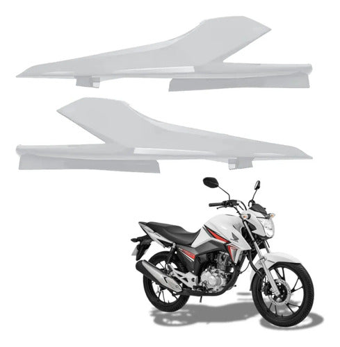 Par de Rabetas Laterais Paramotos Honda Cg 160 Titan 2016 Branco