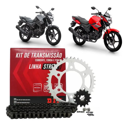 Kit Relação DID com Retentor Yamaha Fazer 150 2014 a 2025 Factor 150 2016 a 2025 428HXV 126L 41/14T