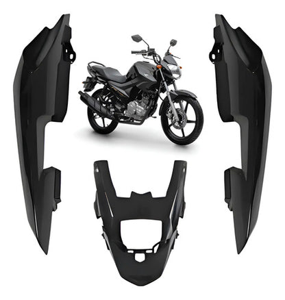 Rabeta Lateral Completa Paramotos Yamaha Factor 150 2016 a 2025 Preto Brilhante