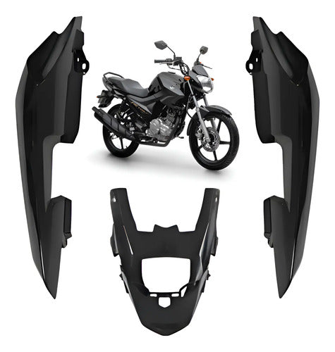 Rabeta Lateral Completa Paramotos Yamaha Factor 150 2016 a 2025 Preto Brilhante