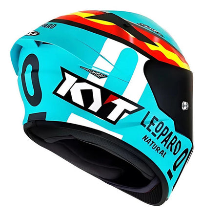 Capacete KYT TT-Course Jaume Masia Leopard Espanha Azul Brilhante