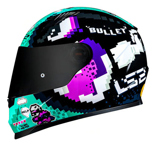 Capacete LS2 FF358 Bullet Preto Azul Brilhante