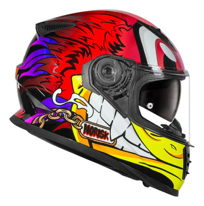Capacete Norisk FF302 Soul II Loko com Óculos Solar Interno Vermelho
