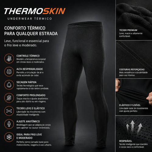 Calça Térmica Segunda Pele Curtlo Thermoskin Masculina Preto