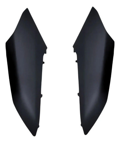 Par de Guias de Ar Abas do Tanque Superiores Paramotos Yamaha Fazer Fz25 250 2022 a 2024 Preto Fosco