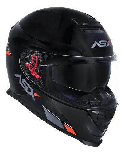 Capacete ASX Eagle SV Solid com Óculos Solar Interno Preto Grafite Vermelho Brilhante