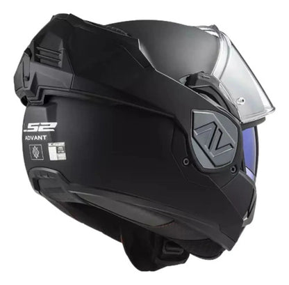 Capacete Escamoteável LS2 FF906 Advant Solid com Óculos Solar Interno Preto Fosco