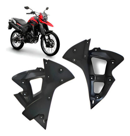 Par de Acabamentos Internos da Aba do Tanque Paramotos Yamaha Lander 250 2020 a 2025 Preto