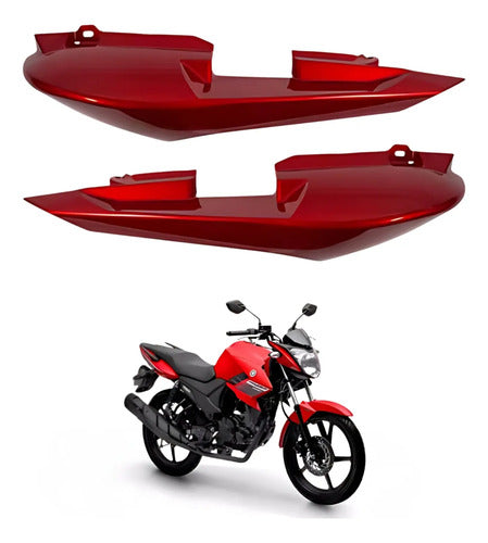 Par de Rabetas Laterais Paramotos Yamaha Fazer 150 2014 a 2015 Vermelho Brilhante