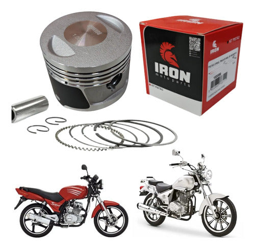 Kit Pistão com Anéis e Pino Iron Dafra Speed Kansas 150 2008 a 2014 0,75 mm