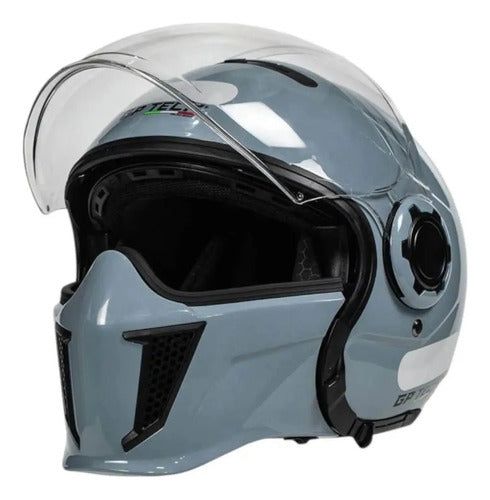 Capacete Aberto GP Tech Zoom Solid com Óculos Solar Interno Cinza Metálico Tamanho 58