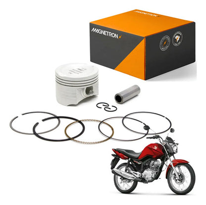 Kit Pistão com Anéis Magnetron Honda Cg 125 Fan 2009 a 2015 1,00 mm