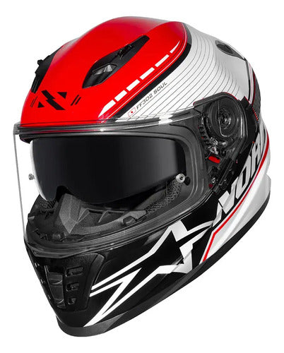 Capacete Norisk FF302 Soul II Grand Prix Japão com Óculos Solar Interno Branco