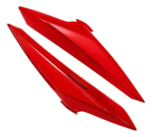 Par de Tampas Laterais Traseiras Paramotos Honda Bros 160 2025 em diante Vermelho