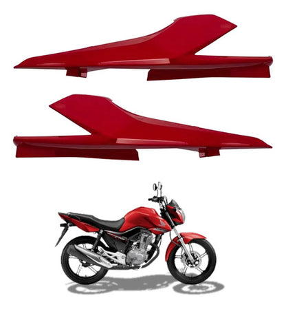 Par de Rabetas Laterais Paramotos Honda Cg 160 Titan 2022 a 2024 Vermelho Pimenta Perolizado