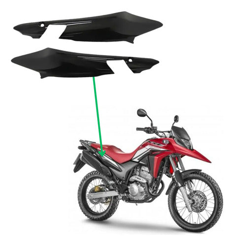 Par de Rabetas Laterais Paramotos Honda Xre 300 2010 a 2018 Preto Brilhante 1356/221/02