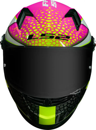 Capacete LS2 FF358 Speedy Branco Rosa Brilhante