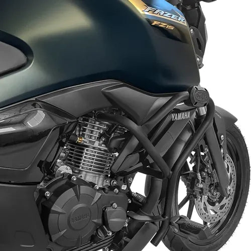 Protetor de Motor com Pedaleira Scam Yamaha Fazer Fz15 150 2025 em diante Preto Fosco