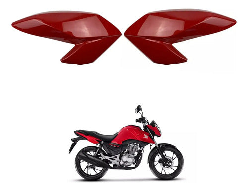 Par de Abas do Tanque Paramotos Honda Cg 160 Fan Start 2016 a 2021 Vermelho