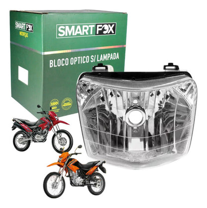 Farol Bloco Óptico sem Lâmpada Smartfox Honda Bros 125 2013 a 2015 Bros 150 2009 a 2012
