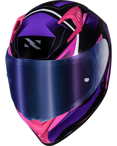 Capacete Norisk Flow Pulse com Spoiler Roxo Rosa Tamanho 56/S