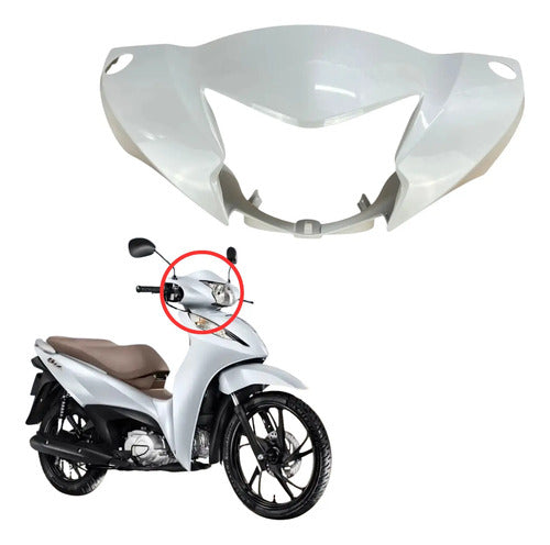 Capa do Farol Paramotos Honda Biz 125 2025 a 2026 Branco Perolizado