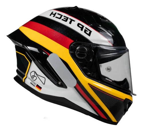 Capacete GP Tech Pilot Grand Prix Alemanha Preto Vermelho Brilhante