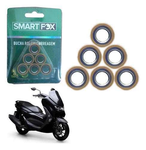 Jogo de Contrapesos Roletes da Embreagem Smartfox Yamaha Nmax 160 2017 a 2022 6 Peças