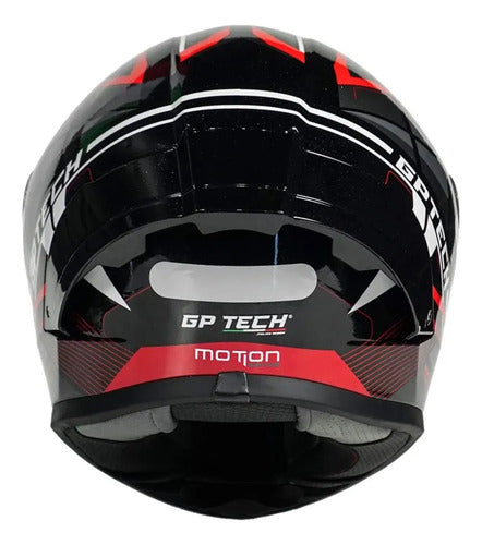 Capacete GP Tech Sense Motion Preto Cinza Vermelho Brilhante