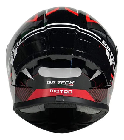 Capacete GP Tech Sense Motion Preto Cinza Vermelho Brilhante