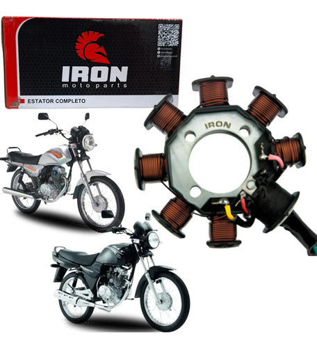 Estator com Bobina de Pulso Iron Sundown Hunter Max 125 Dafra Speed 150 Kasinski Seta 125 7 Bobinas
