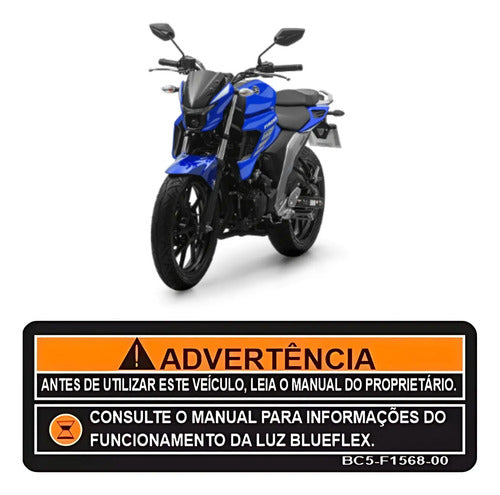 Adesivo de Advertência do Tanque Yamaha Fazer Crosser 150 Fz25 Lander 250 2019 a 2024