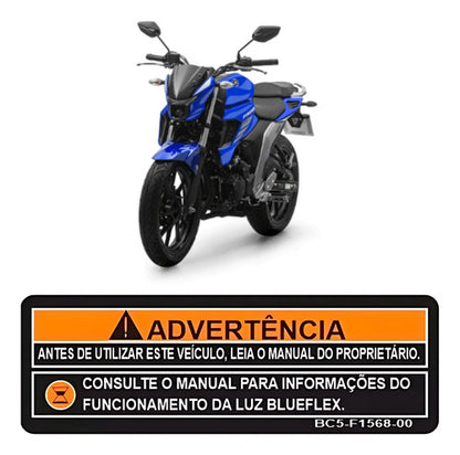Adesivo de Advertência do Tanque Yamaha Fazer Crosser 150 Fz25 Lander 250 2019 a 2024