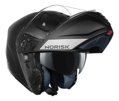 Capacete Escamoteável Norisk Vortex Solid com Óculos Solar Interno Preto Fosco