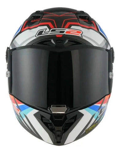 Capacete LS2 FF805 Thunder C GP Flash Black com Spoiler Preto Cinza Azul