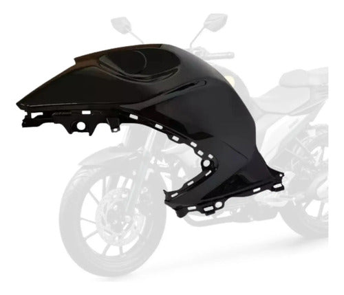 Capa do Tanque Esquerda Yamaha Fazer Fz25 250 2018 a 2024 Preto Brilhante