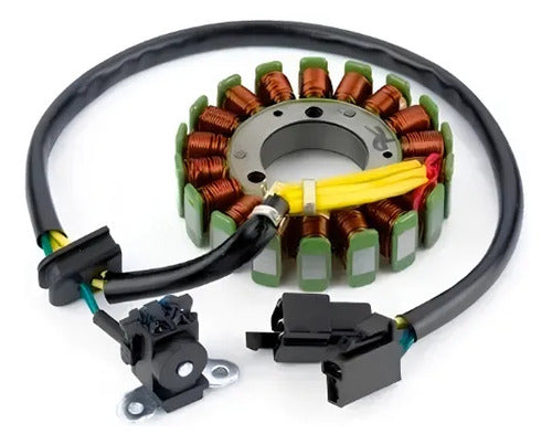 Magneto Estator com Bobina de Pulso Magnetron Suzuki Katana Yes Intruder 125