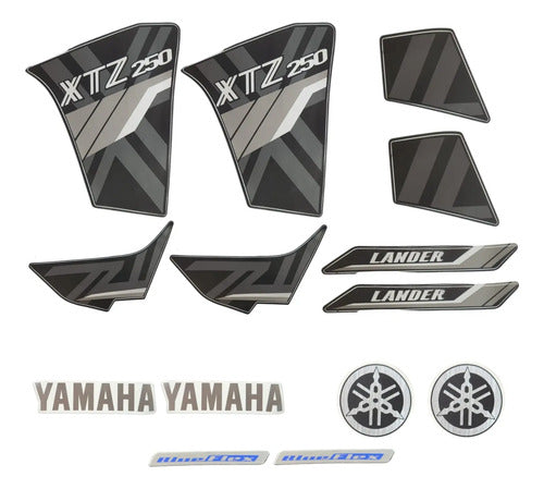 Kit Adesivos JS Yamaha Lander 250 2021 a 2022 Preto