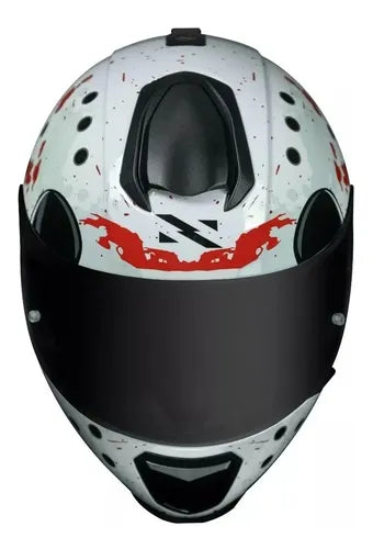 Capacete Norisk Razor Jason Mask Cinza Brilhante