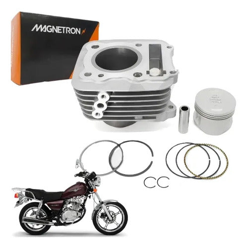 Kit Cilindro Pistão e Anéis Magnetron Suzuki Intruder 125 2007 em diante