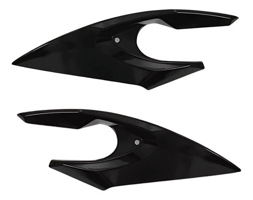 Bananinha Par de Carenagens Laterais do Farol Paramotos Yamaha Fazer 150 2014 a 2025 Preto Metálico