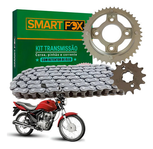 Kit Relação Smartfox com Retentor Honda Cg 125 Fan 2009 a 2013 428OH 116L 43/14T
