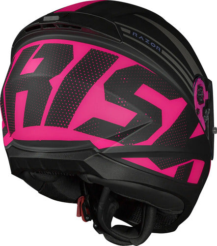 Capacete Norisk Razor Full Preto Rosa Fosco