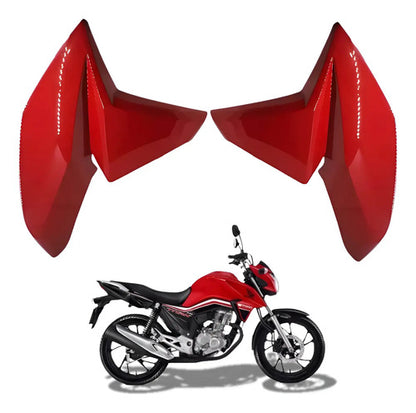 Par de Aletas Abas do Tanque Paramotos Honda Cg 160 Titan 2016 a 2021 Vermelho